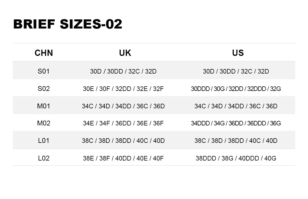 34dd Example 34dd Size Chart